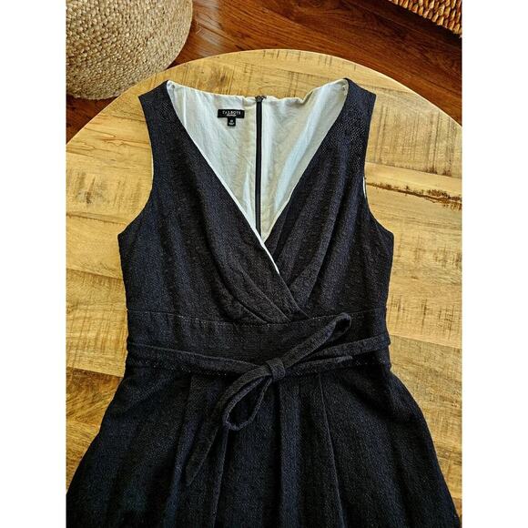 Talbots Textured Fit And Flare Sheath Dress Women's Size 10 Lining Pockets Black - Picture 3 of 8